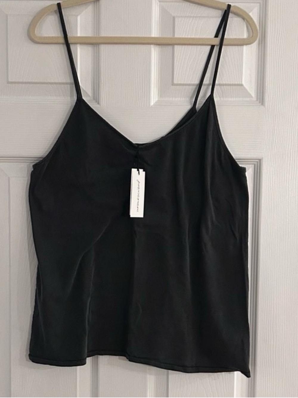 Unsubscribed Tank Top Spaghetti Straps Size L Gray / Black NEW With tags